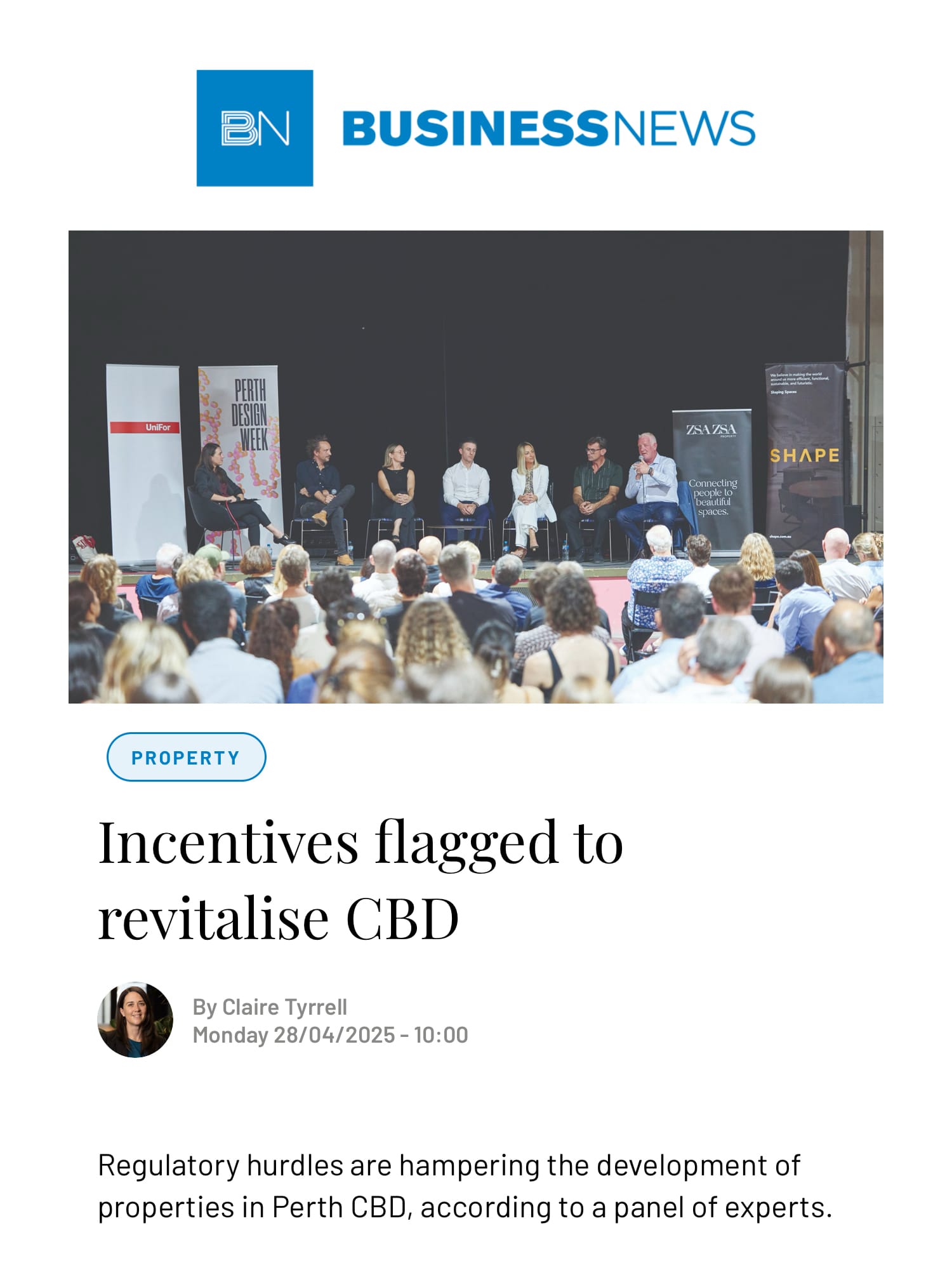 MEDIA 28.04.25: Incentives flagged to revitalise CBD